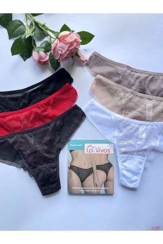 Трусики бразиліана з тонкого мережива La Vivas 10183